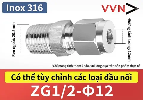 Đầu Nối Inox 316L – ZG/NPT Chịu Áp Cao