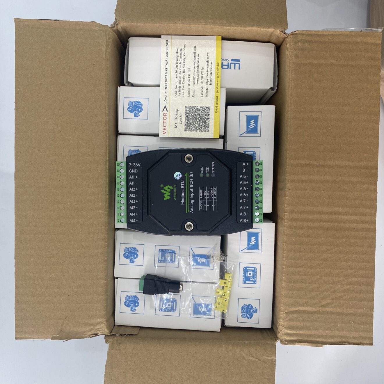 Module Analog Output 8 Kênh Modbus RTU - Chuyển Đổi DA 12-bit, RS485 ...