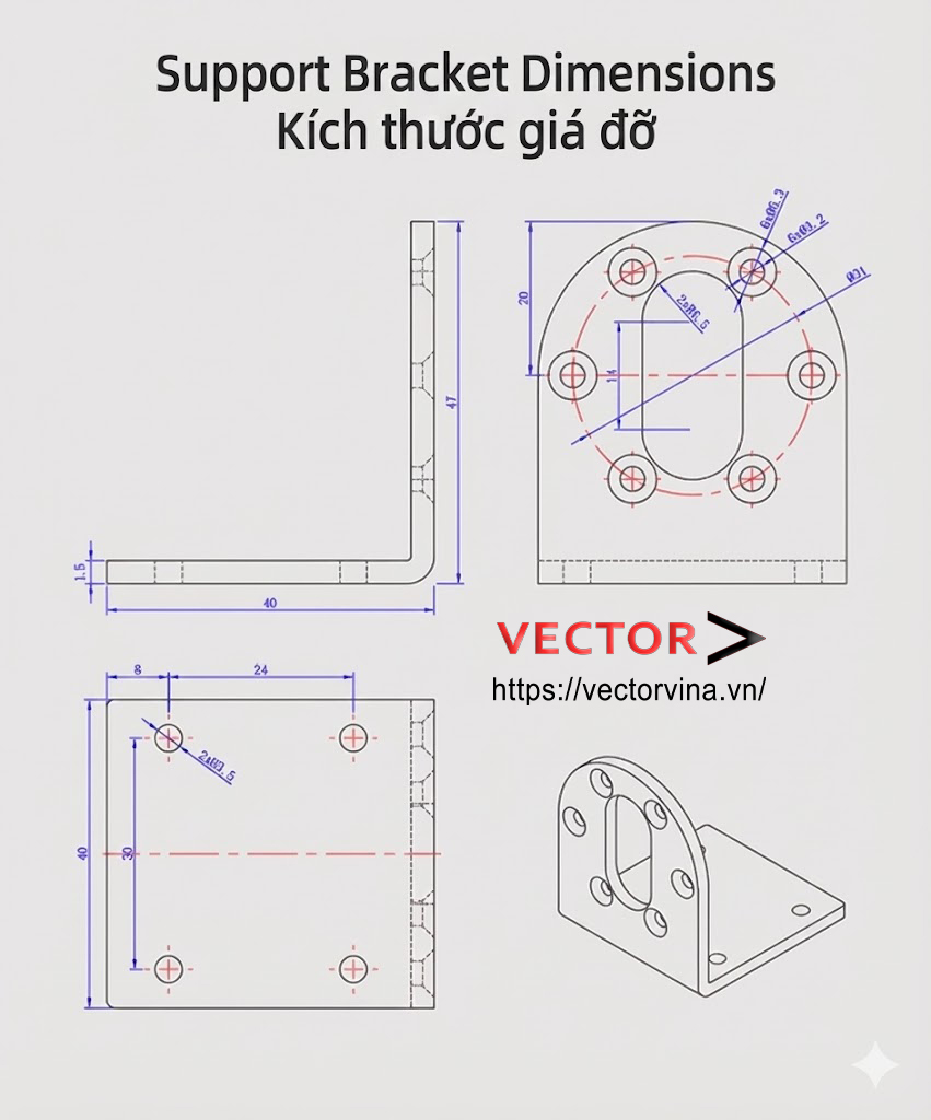 Kích thước và cấu tạo hộp số động cơ JGB37-520