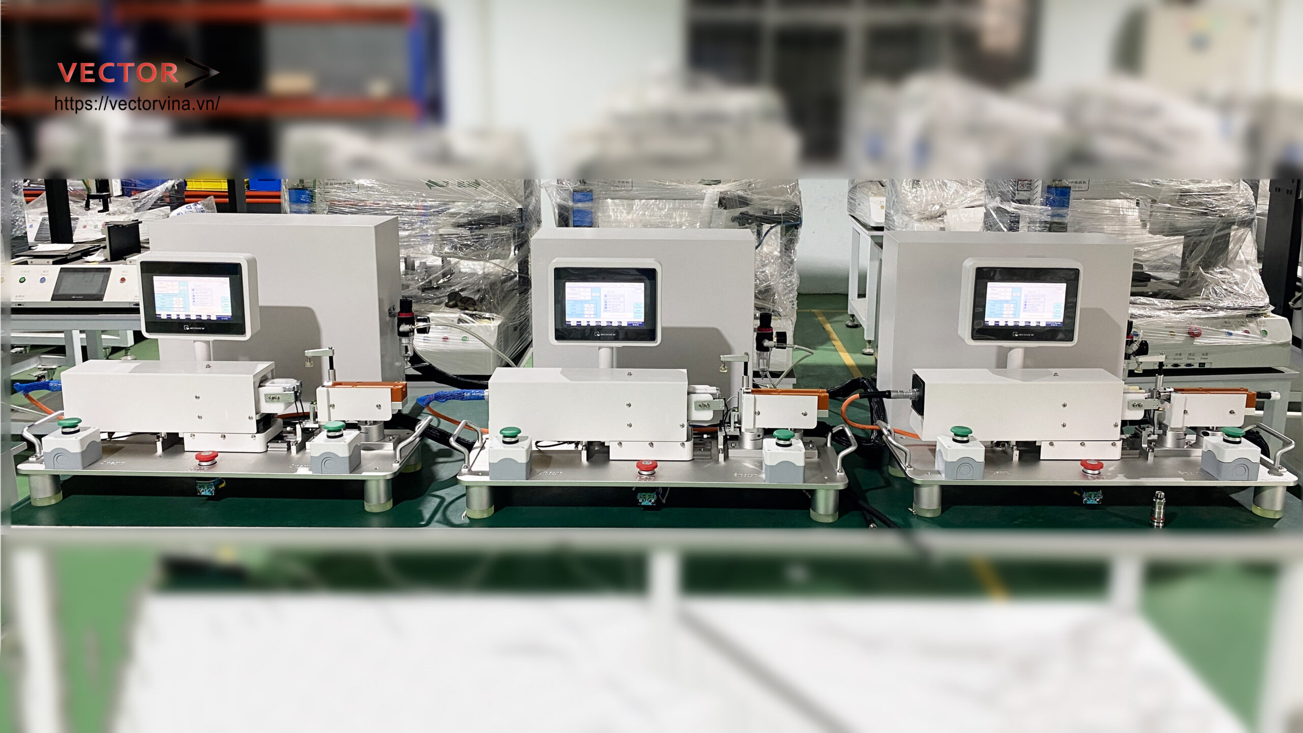 Hệ thống 3 máy siết đầu QD thực tế