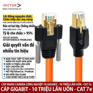 Cáp Mạng Camera Công Nghiệp High-Flex Cat 7 (RJ45 Kèm Vít Khóa)