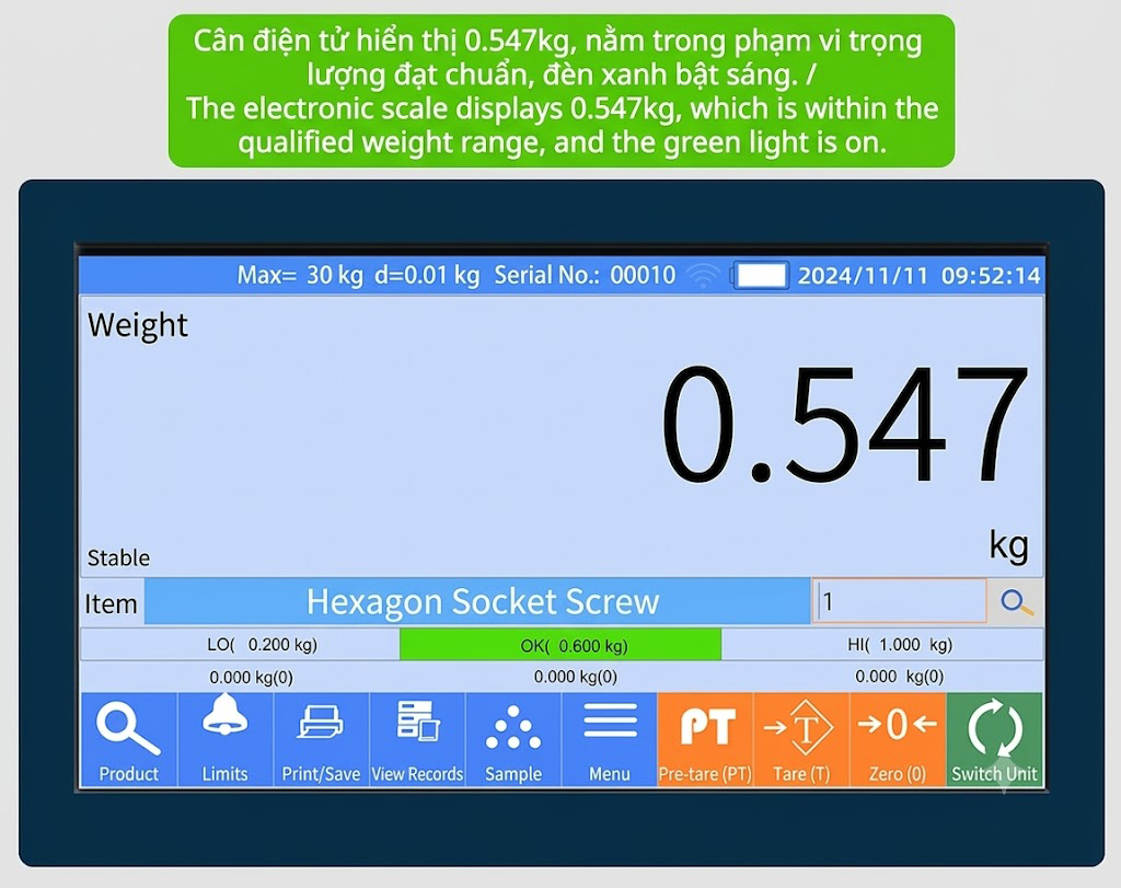 Ứng dụng thực tế của cân điện tử thông minh VT-CTM trong sản xuất