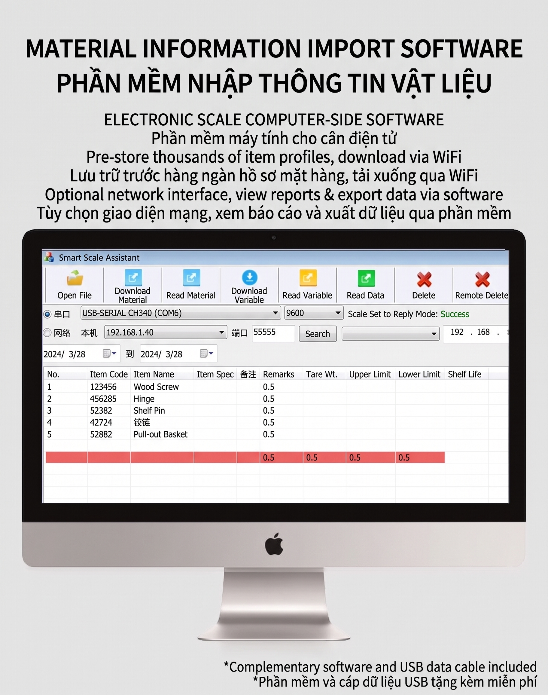 Kết nối mạng LAN và xuất báo cáo trên cân điện tử VT-CTM